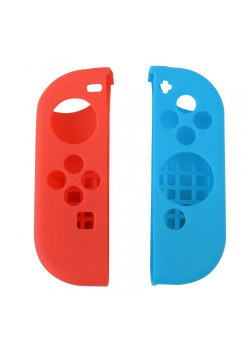 Силиконовые чехлы для 2-х контроллеров Joy-Con (красный и голубой) (Nintendo Switch)
